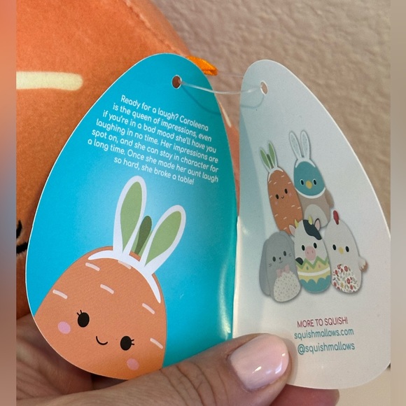 Squishmallows 8” Caroleena The Carrot With Bunny Ears 2022 Easter Edition - Picture 3 of 6